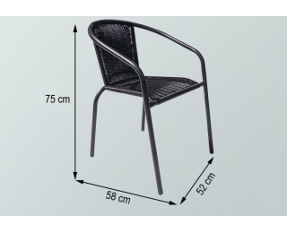 Záhradná stolička Herkules - čierna / hnedá