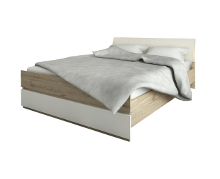 Manželská posteľ s roštom Leksand 160-L - dub wellington / biela Manželská posteľ s roštom Leksand 160-L - dub wellington / biela