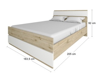 Manželská posteľ s roštom Leksand 160 - dub wellington / biela Manželská posteľ s roštom Leksand 160 - dub wellington / biela