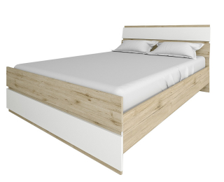 Manželská posteľ s roštom Leksand 160 - dub wellington / biela