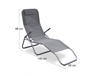 Záhradné lehátko Matador Plus - sivá Záhradné lehátko Matador Plus - sivá