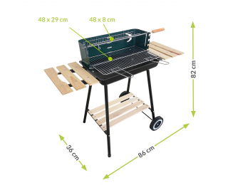 Záhradný gril MIR-244 - čierna / zelená