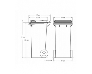 Popolnica Mulltonne 120 L - žltá