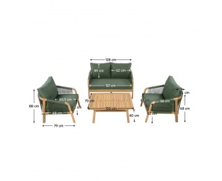 Záhradný set Nadim - zelená / prírodná