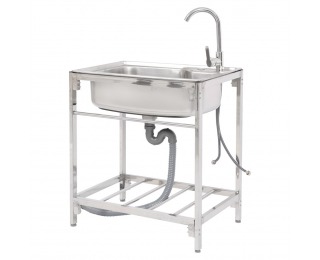 Nerezový kuchynský drez so sifónom Namik 68x44 - strieborná