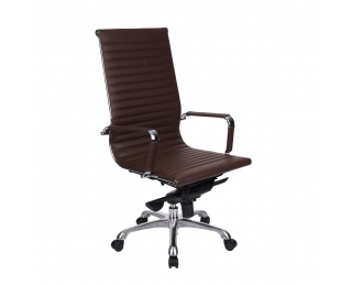 Kancelárska stolička s podrúčkami Naxo - tmavohnedá / chróm