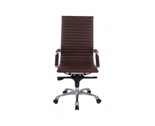 Kancelárska stolička s podrúčkami Naxo - tmavohnedá / chróm