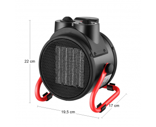 Dielenský elektrický ohrievač NB-02R 2000 W - čierna / červená