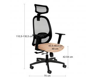 Kancelárska stolička s podrúčkami Nedim BS HD - béžová / čierna