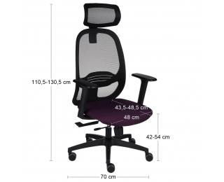 Kancelárska stolička s podrúčkami Nedim BS HD - fialová / čierna