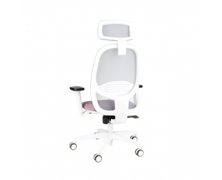 Kancelárska stolička s podrúčkami Nedim WS HD - ružová / sivá / biela