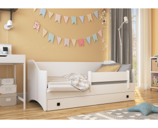 Detská posteľ s matracom a úložným priestorom Nemi 80x160 cm - biela / sivá