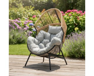 Záhradné kreslo Neo - hnedá / sivá