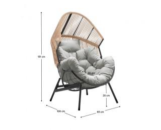 Záhradné kreslo Neo - hnedá / sivá