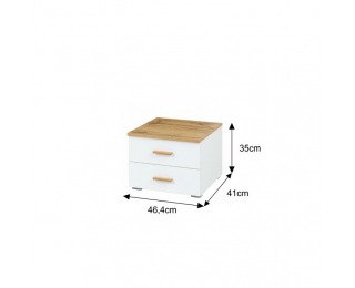 Nočný stolík (2 ks) Vodena - dub wotan / biela