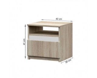 Nočný stolík Mediolan New - dub sonoma / biela