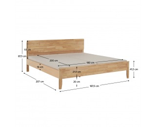 Manželská posteľ Noemi 180x200 cm - prírodná