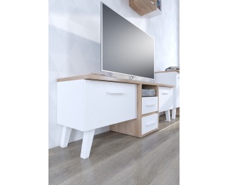 TV stolík Nordis NOR-13 - sonoma svetlá / biela