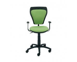 Detská stolička na kolieskach s podrúčkami Ministyle - zelená ekokoža (V47)