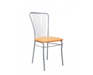 Jedálenská stolička Neron - chróm / oranžová ekokoža (V83) Jedálenská stolička Neron - chróm / oranžová ekokoža (V83)