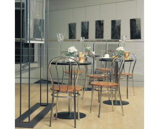 Jedálenská stolička Tulipan - chróm / biela ekokoža (V01)