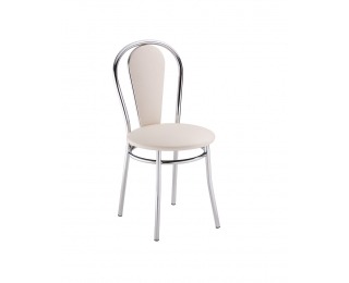 Jedálenská stolička Tulipan Plus - chróm / béžová látka (C4)