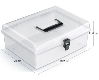 Plastový úložný box NUF4L - priehľadná / čierna