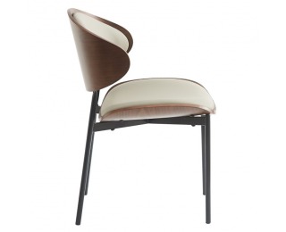 Jedálenská stolička Nuria - sivohnedá (taupe) / orech / čierna