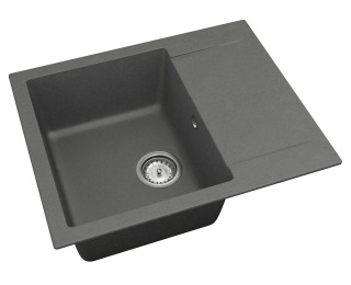 Granitový kuchynský drez so sifónom Odi ONB 02-61 58,5x48 cm - tmavosivá