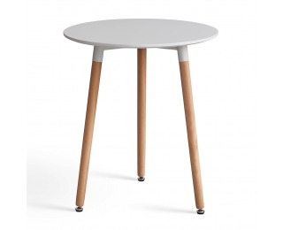 Okrúhly jedálenský stôl Elcan 60 60x75 cm - biela / buk