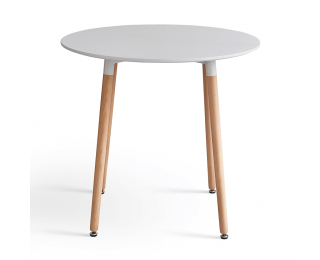 Okrúhly jedálenský stôl Elcan 80 80x75 cm - biela / buk
