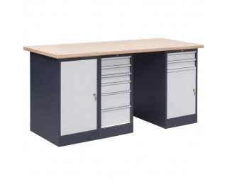 Pracovný stôl OL03/O1O6O2 - grafit / svetlosivá