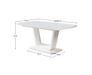 Rozkladací jedálenský stôl Olav - biely lesk