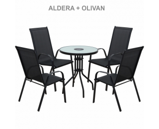 Záhradný stolík Olivan - čierna