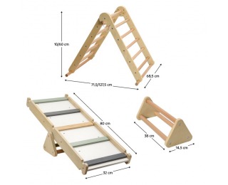 Montessori Piklerovej trojuholník 3v1 Oprin - prírodná / mix farieb