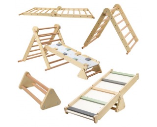 Montessori Piklerovej trojuholník 3v1 Oprin - prírodná / mix farieb