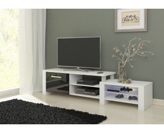 TV stolík Orion - biela / čierny lesk