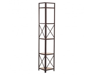 Rohový regál Pasoko - dub / čierna