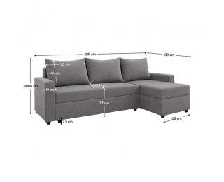 Rohová sedačka s rozkladom Paulita New L/P - sivá