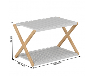 Policový regál Peoria Typ 1 - bambus / biela