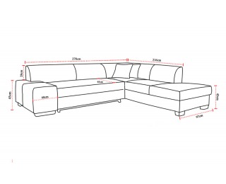 Rohová sedačka s rozkladom a úložným priestorom Pinero II L - sivá (Sawana 05) / biela (Soft 17)