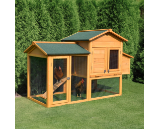 Kurník pre sliepky Pipon - hnedá / zelená