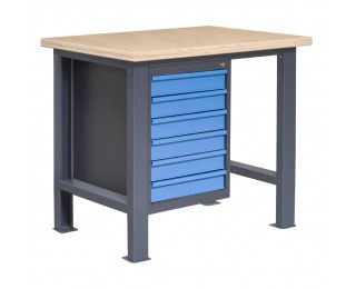 Pracovný stôl PL01L/P3 - grafit / modrá