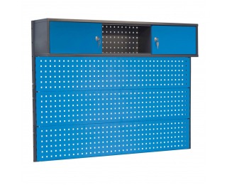Nadstavba k pracovnému stolu so skrinkami PL02/3T/1S - grafit / modrá