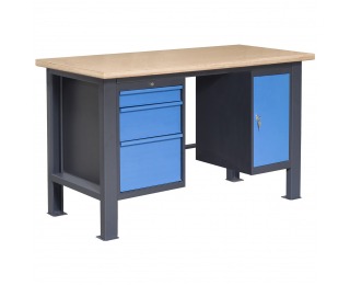 Pracovný stôl PL02L/P5P10 - grafit / modrá