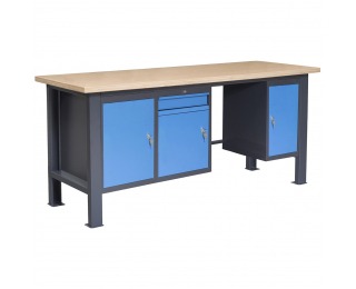 Pracovný stôl PL03L/P1P2P10 - grafit / modrá