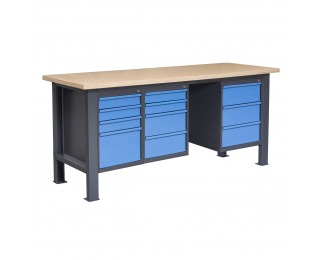 Pracovný stôl PL03L/P4P7P8 - grafit / modrá