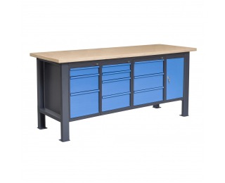 Pracovný stôl PL03L/P5P7P8P10 - grafit / modrá