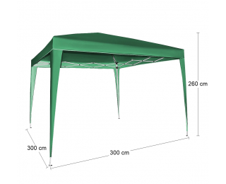 Rýchlorozkladací záhradný altánok Pogy 300x300 cm - zelená