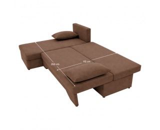 Rohová sedačka s rozkladom Polaris New L/P - hnedá / béžová